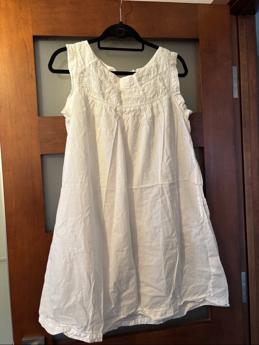 White Sleeveless Cotton Nightdress - Women's Sleepwear